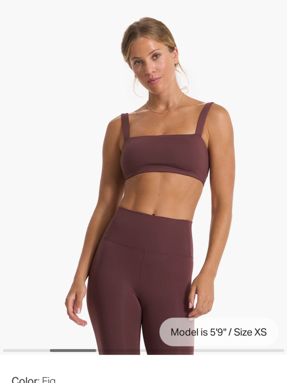 Vuori Evolve Square Neck Bra in Fig